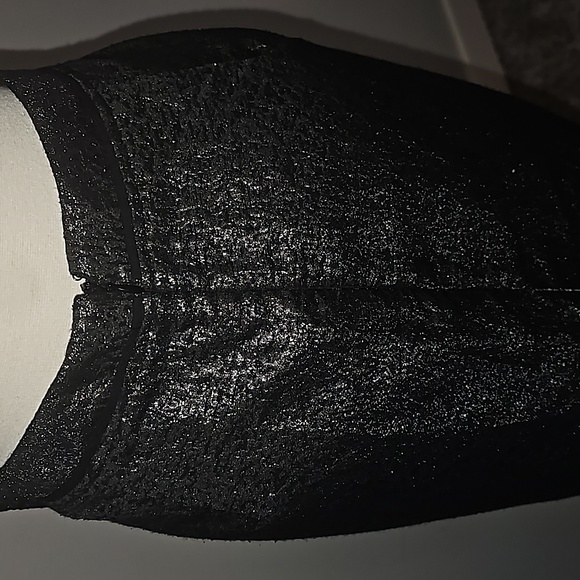 Who What Where Black Metallic Stretch Bodycon Pencil Skirt Size 14 - Picture 7 of 9